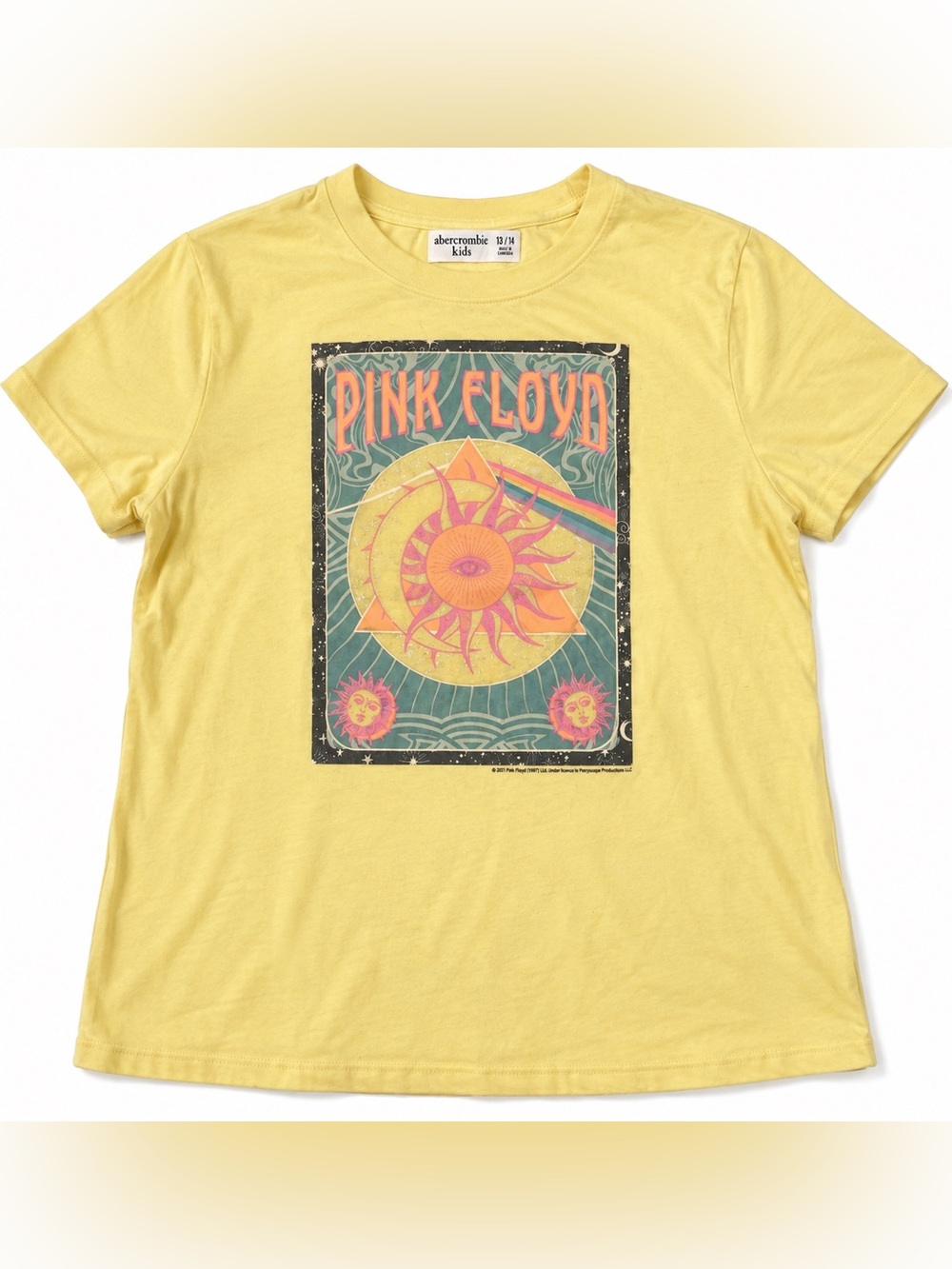 Abercrombie Kids Pink Floyd Graphic Tee Yellow Size 13/14
Description: